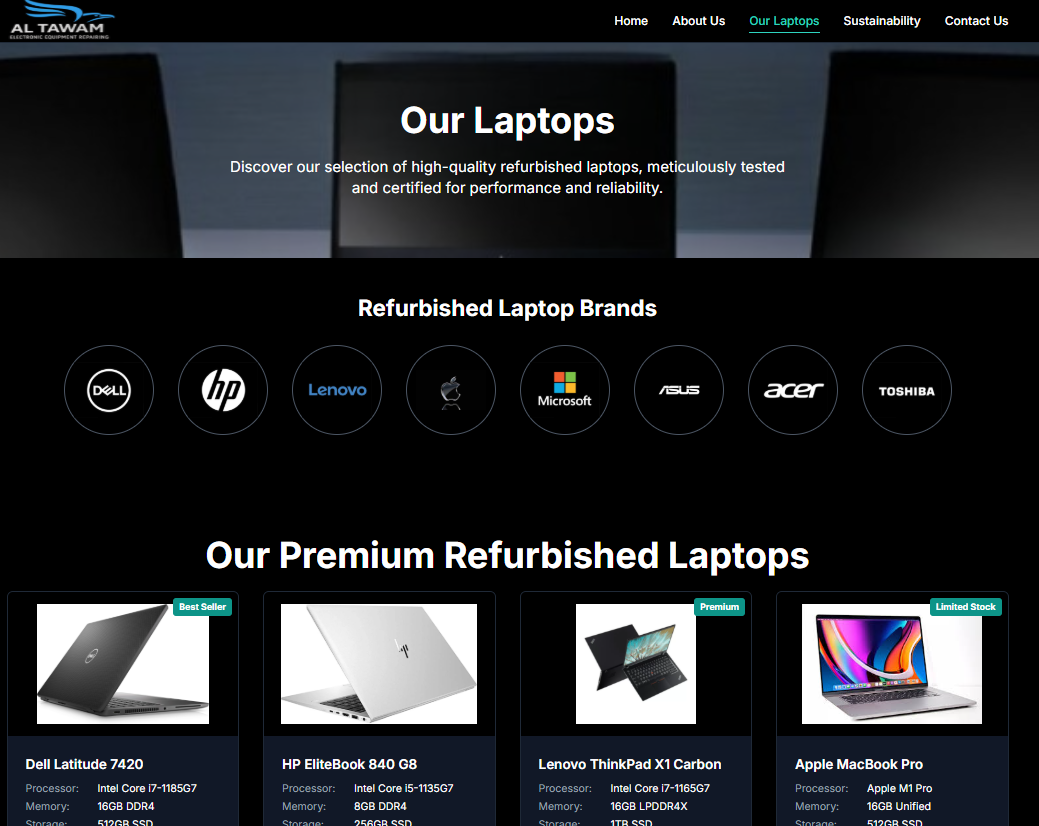 Altawam Laptops E-Commerce Platform